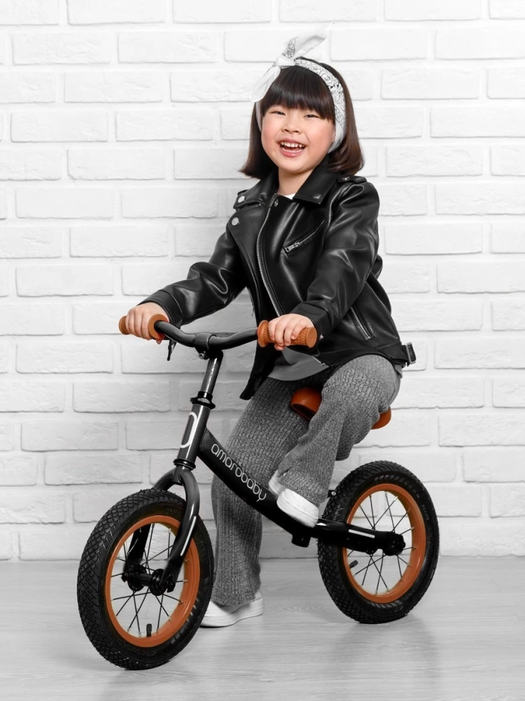 (С) Беговел двухколесный AMAROBABY ROAD RACER, черный