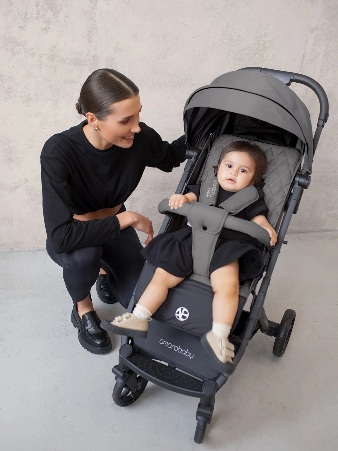 Коляска прогулочная Amarobaby, Airy, серый
