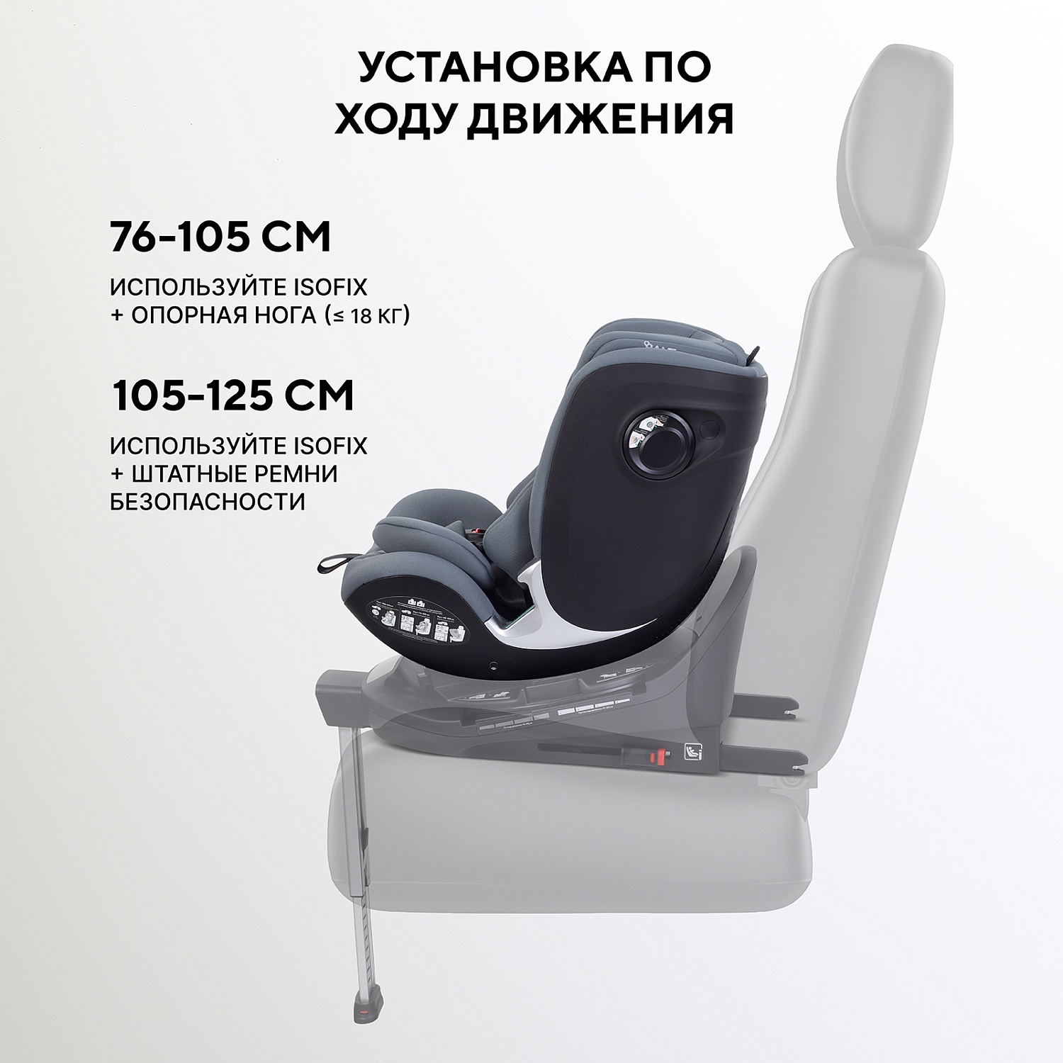 Автокресло RANT AY969 "ASTER MAX" Graphite (40-125см) (без базы)
