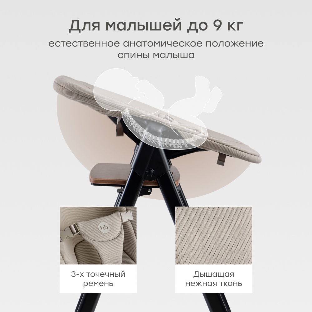 Happy Baby Стул для кормления DORIAN, абсолютно черный