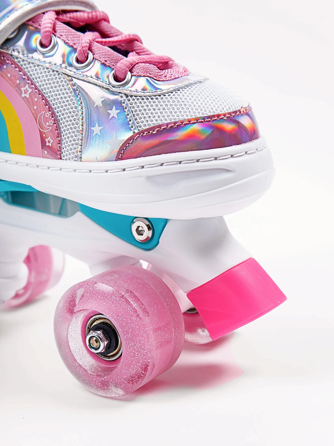 Ролики Amarobaby Disco раздвижные со светящимися колесами, розовые, размер 26-29