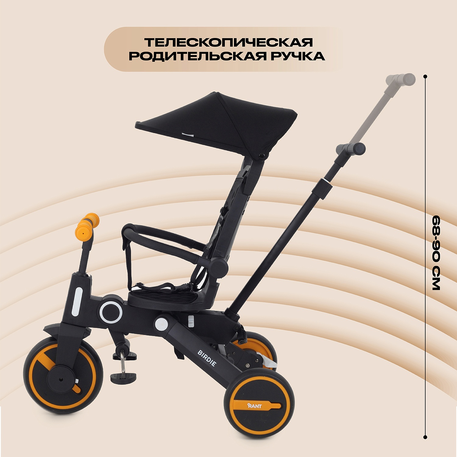 Детский трехколесный велосипед RANT RB202 "BIRDIE" (Graphite)