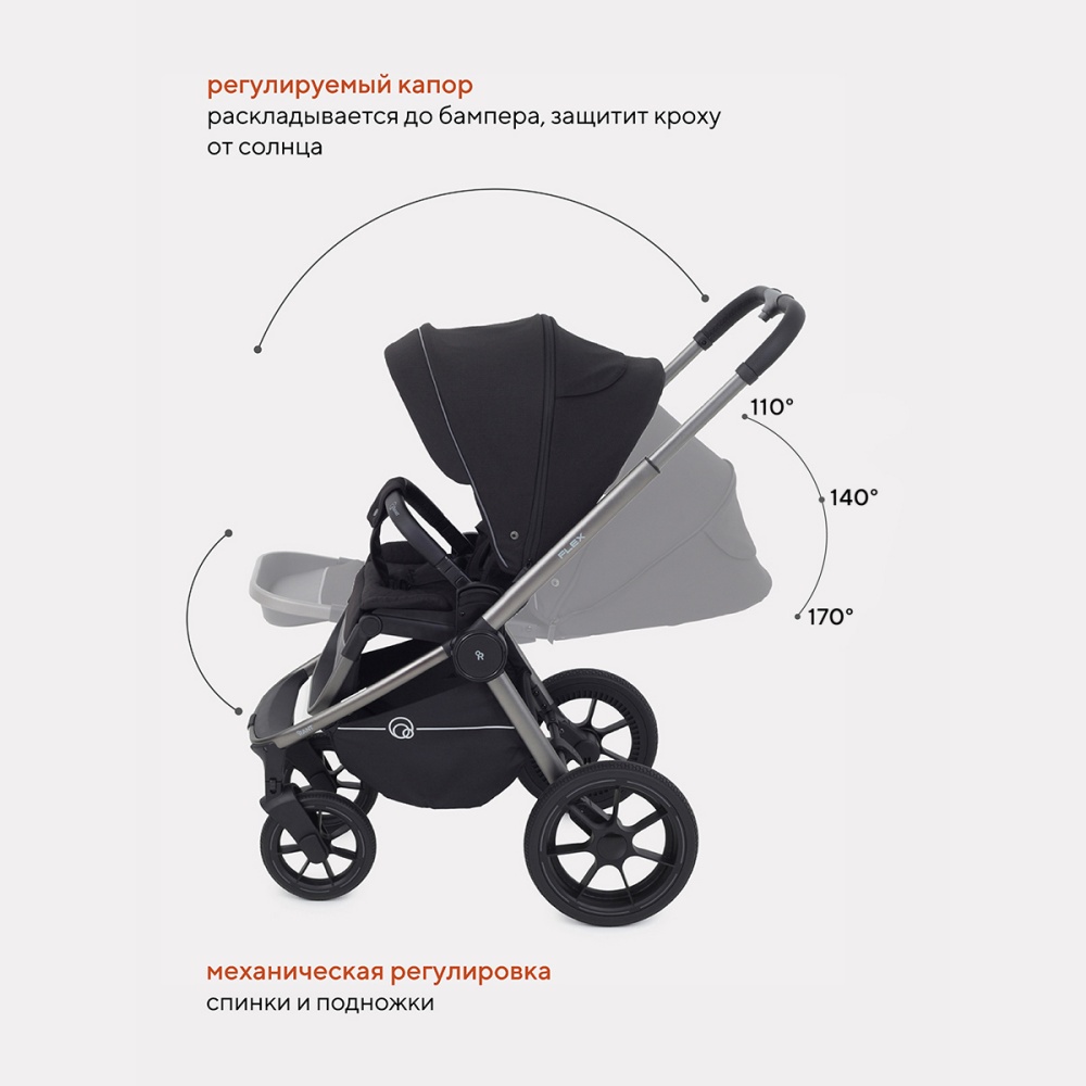 Коляска детская RANT "FLEX PRO" (3в1) RA075 Black