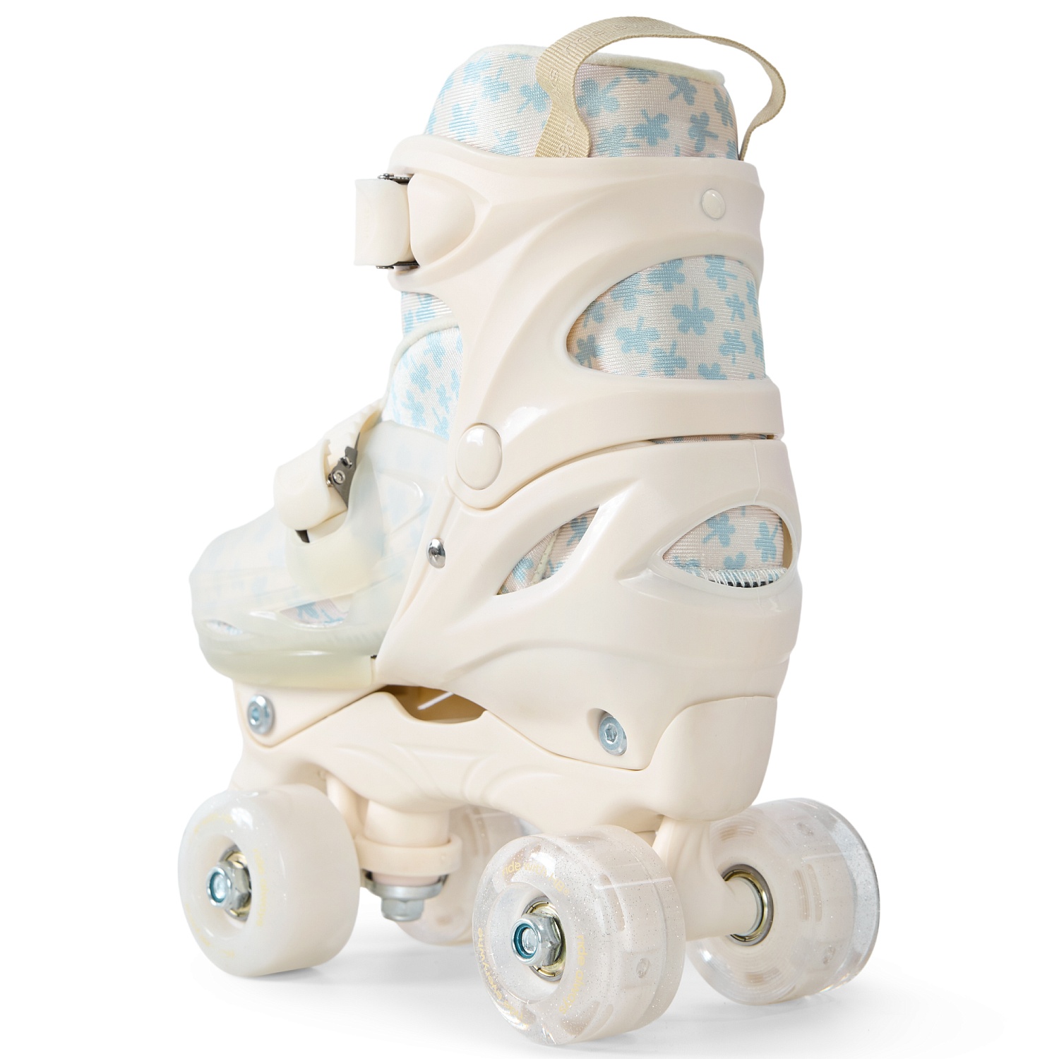 Happy Baby Ролики-коньки 3в1 детские SKROLLS, blue flowers, size M