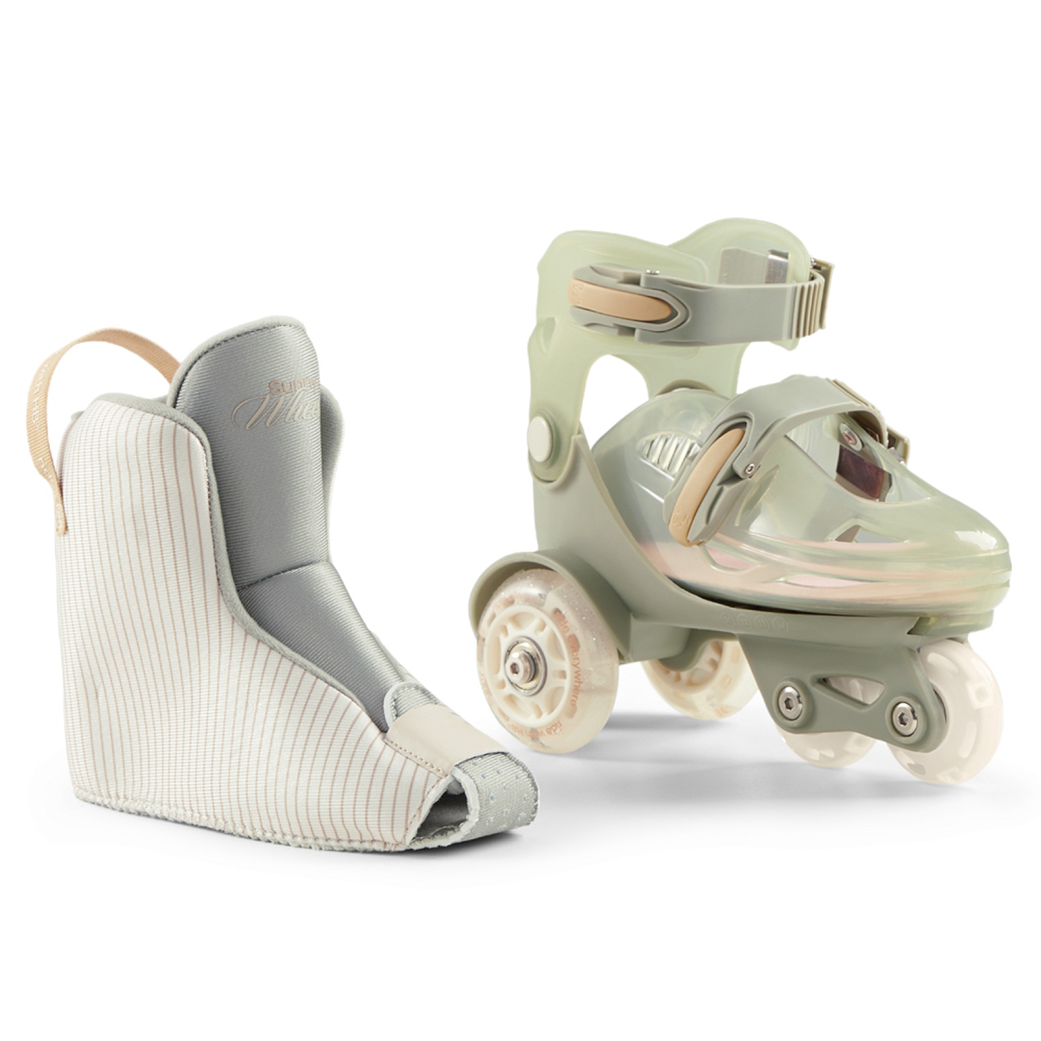 Happy Baby Раздвижные роликовые коньки детские SUNNY WHEELS, olive, M (30-33)
