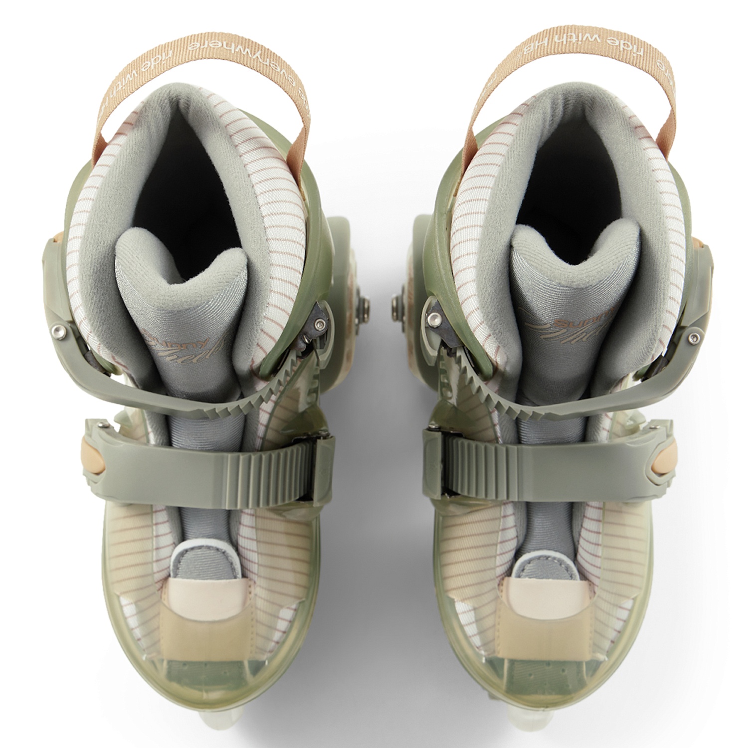Happy Baby Раздвижные роликовые коньки детские SUNNY WHEELS, olive, M (30-33)