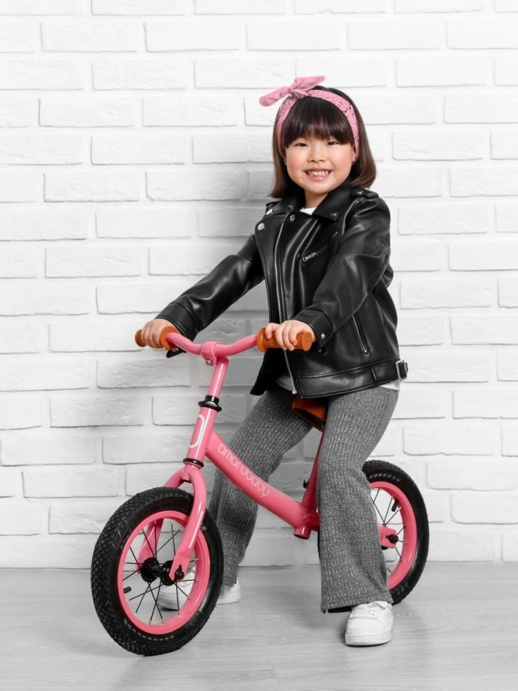 (С) Беговел двухколесный AMAROBABY ROAD RACER, розовый