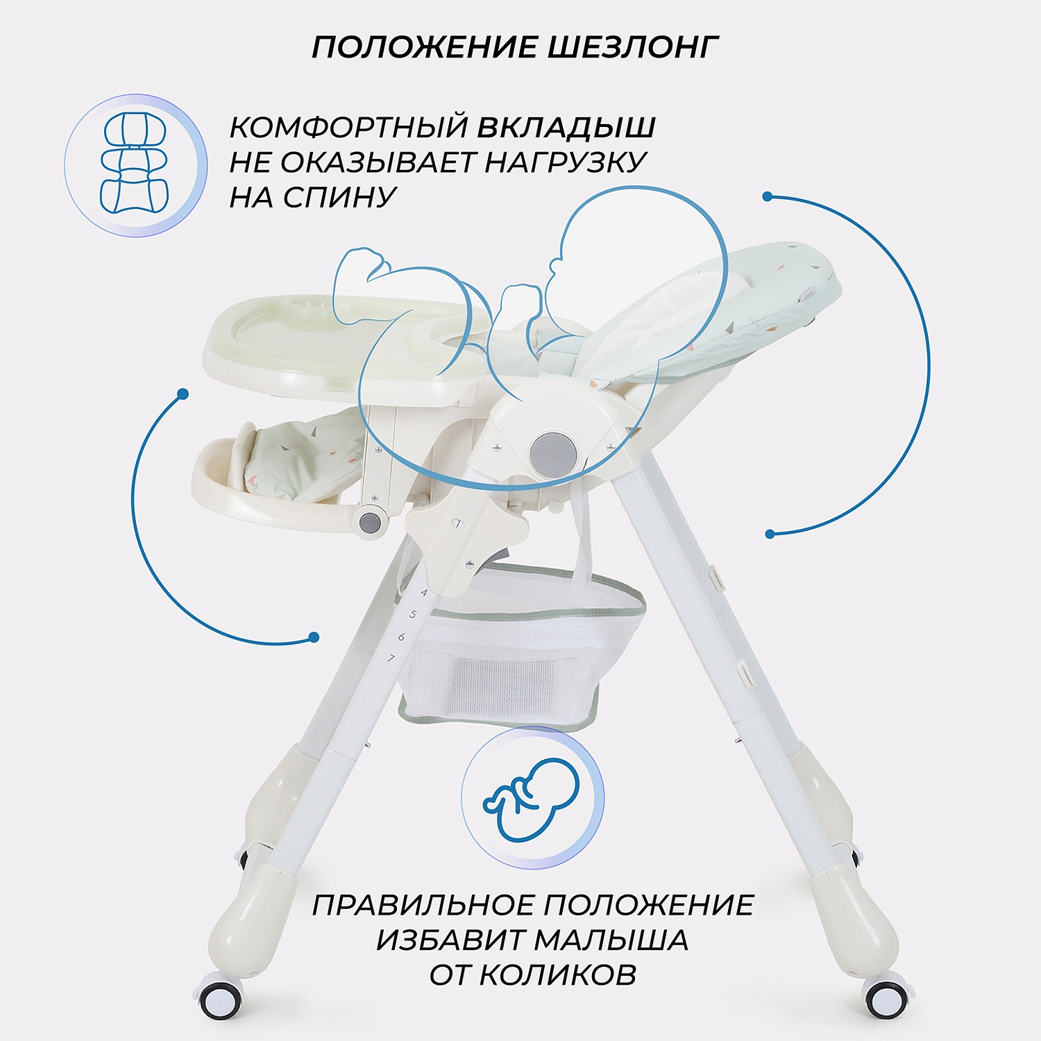 Стульчик для кормления RANT "CREAM" RH302 Green