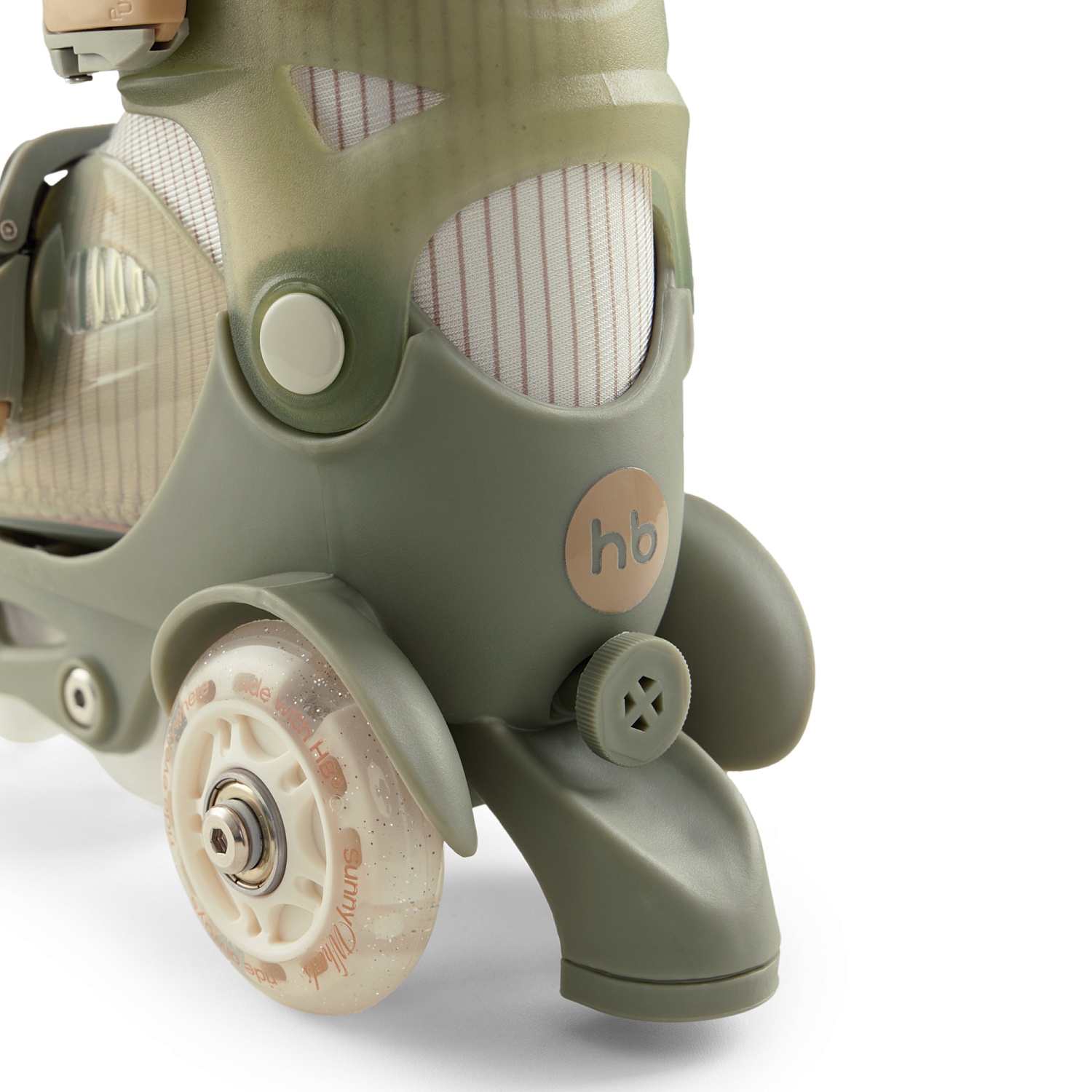 Happy Baby Раздвижные роликовые коньки детские SUNNY WHEELS, olive, M (30-33)
