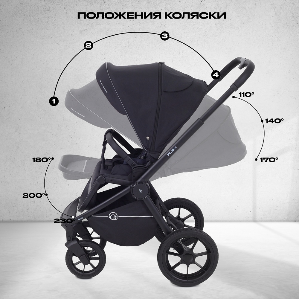 Коляска детская RANT "FLEX" (3в1) RA077 Black