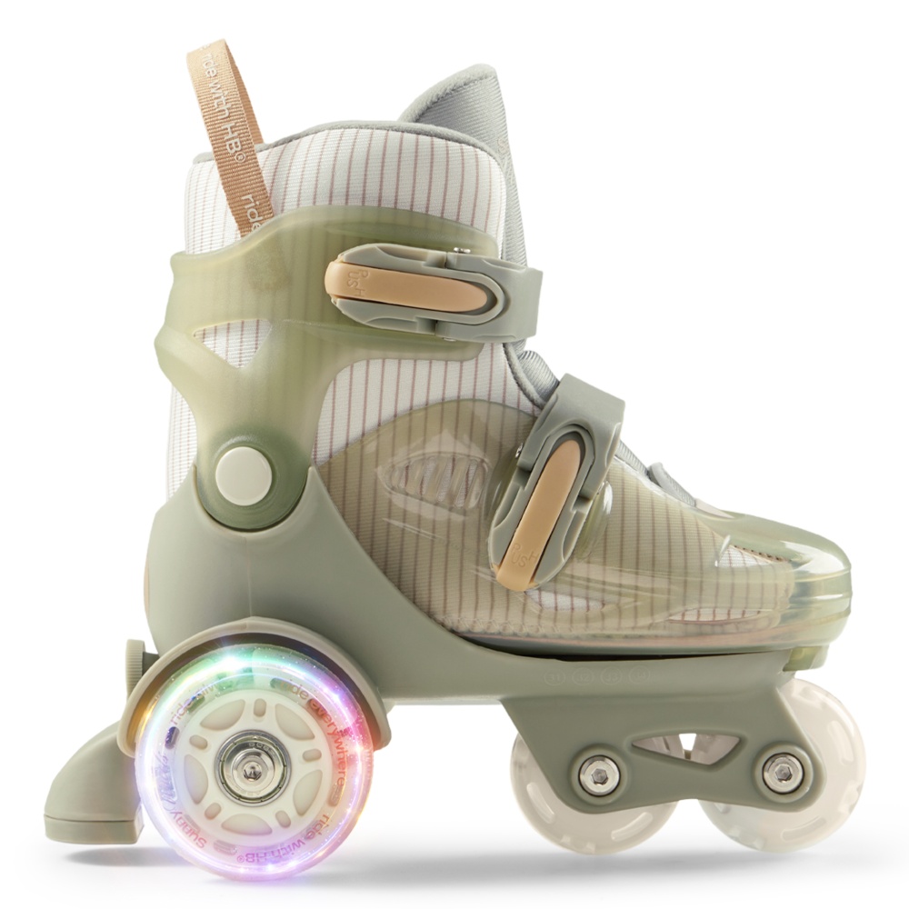Happy Baby Раздвижные роликовые коньки детские SUNNY WHEELS, olive, M (30-33)