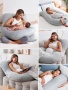Momcozy Подушка для беременных U-образной формы, цвет серый 